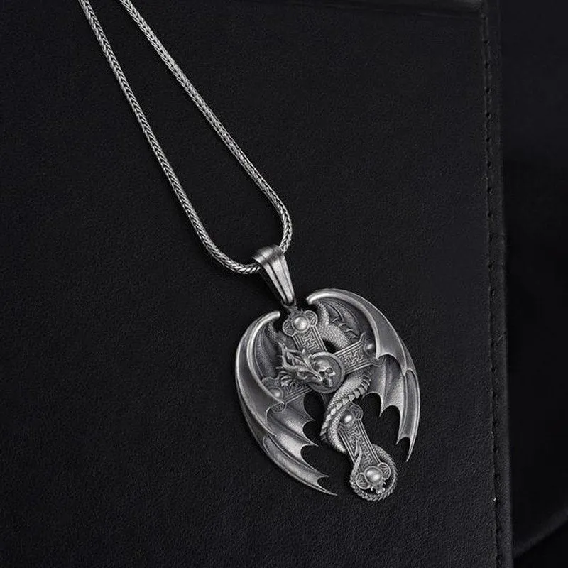 Christian Jesus Vintage Cross Titanium Steel Pendant