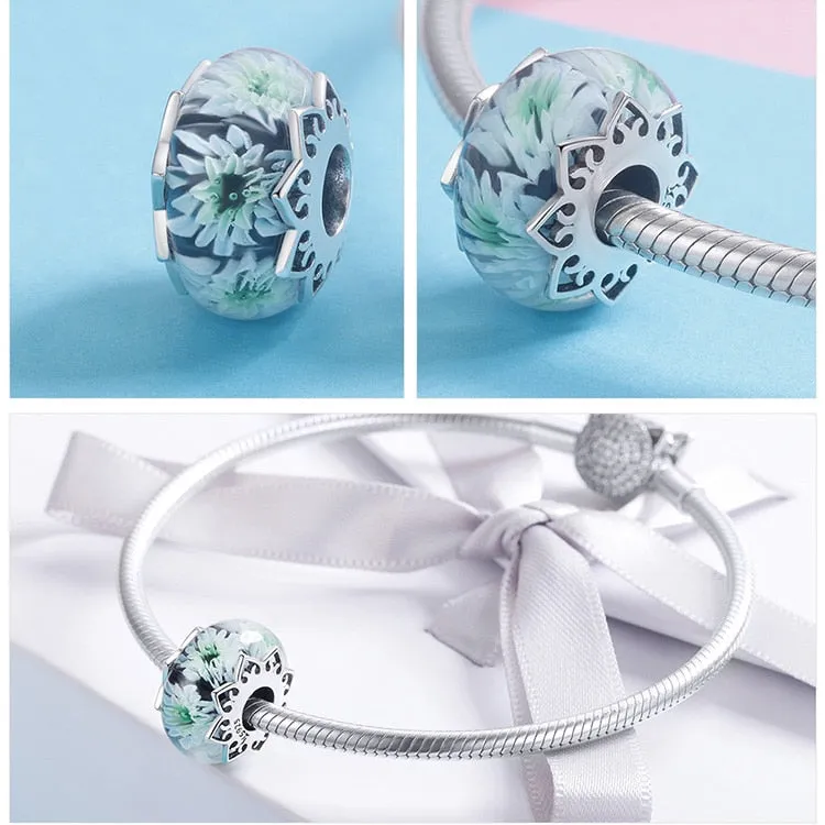Chrysanthemum Flower European Glass Beads