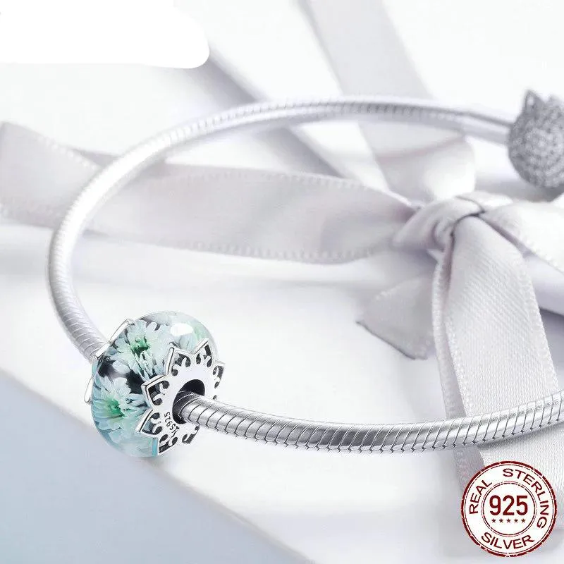 Chrysanthemum Flower European Glass Beads