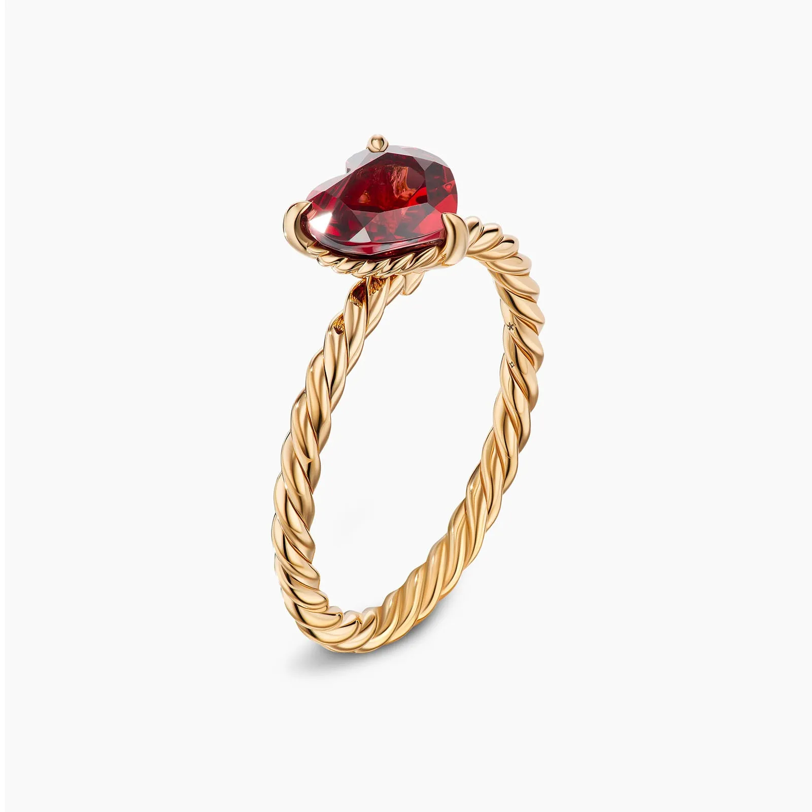 Châtelaine Heart Ring in Garnet