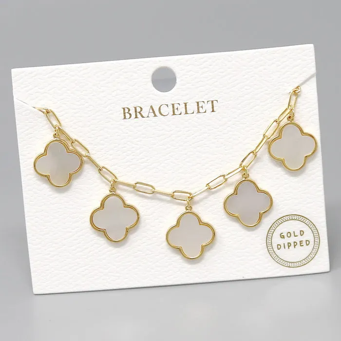Clover Multi Charm Gold Dipped Bracelet