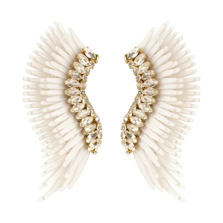 Clustered Midi Madeline Earrings (White Clear)