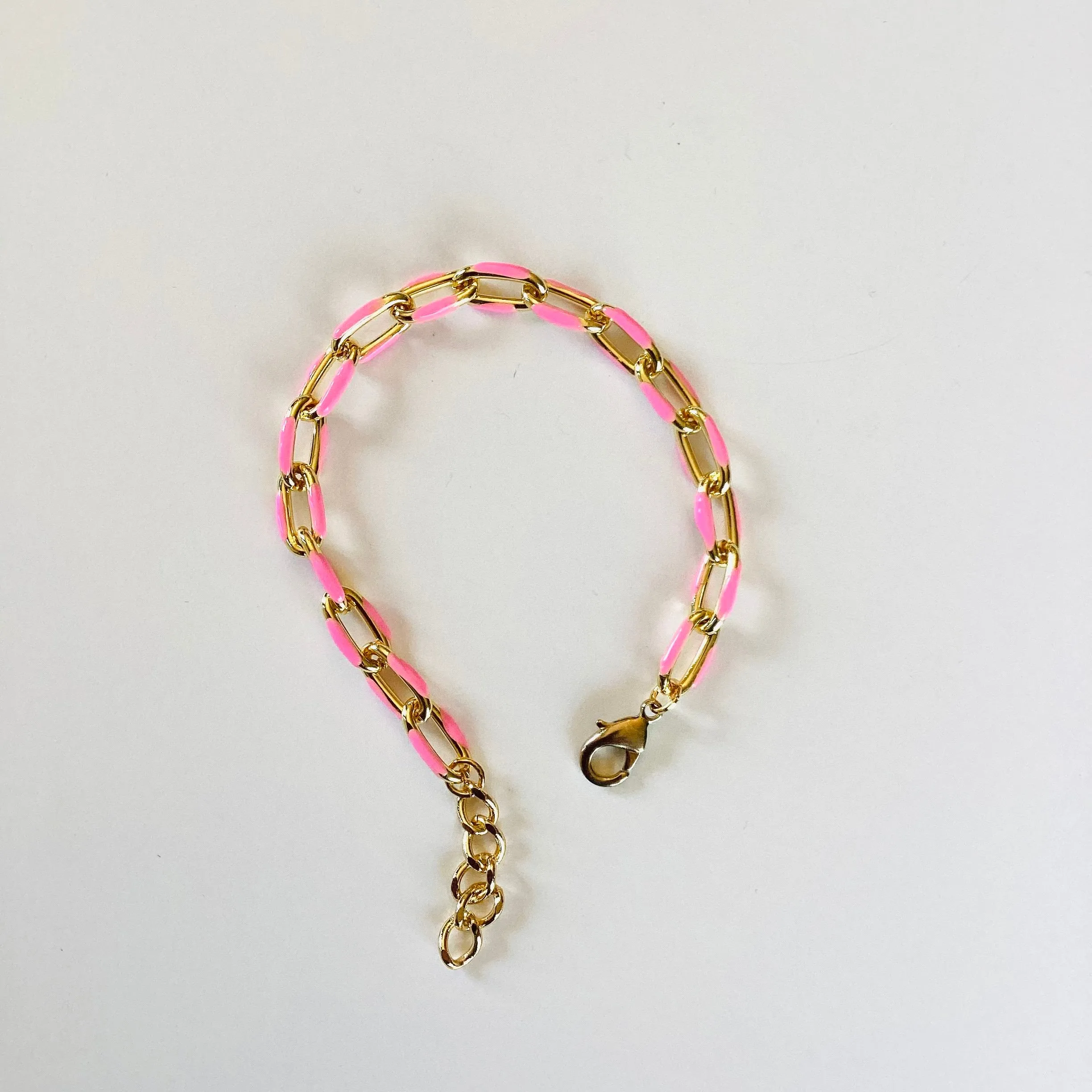 Colorful Gold Enamel Chain Bracelet {Multiple Colors!}