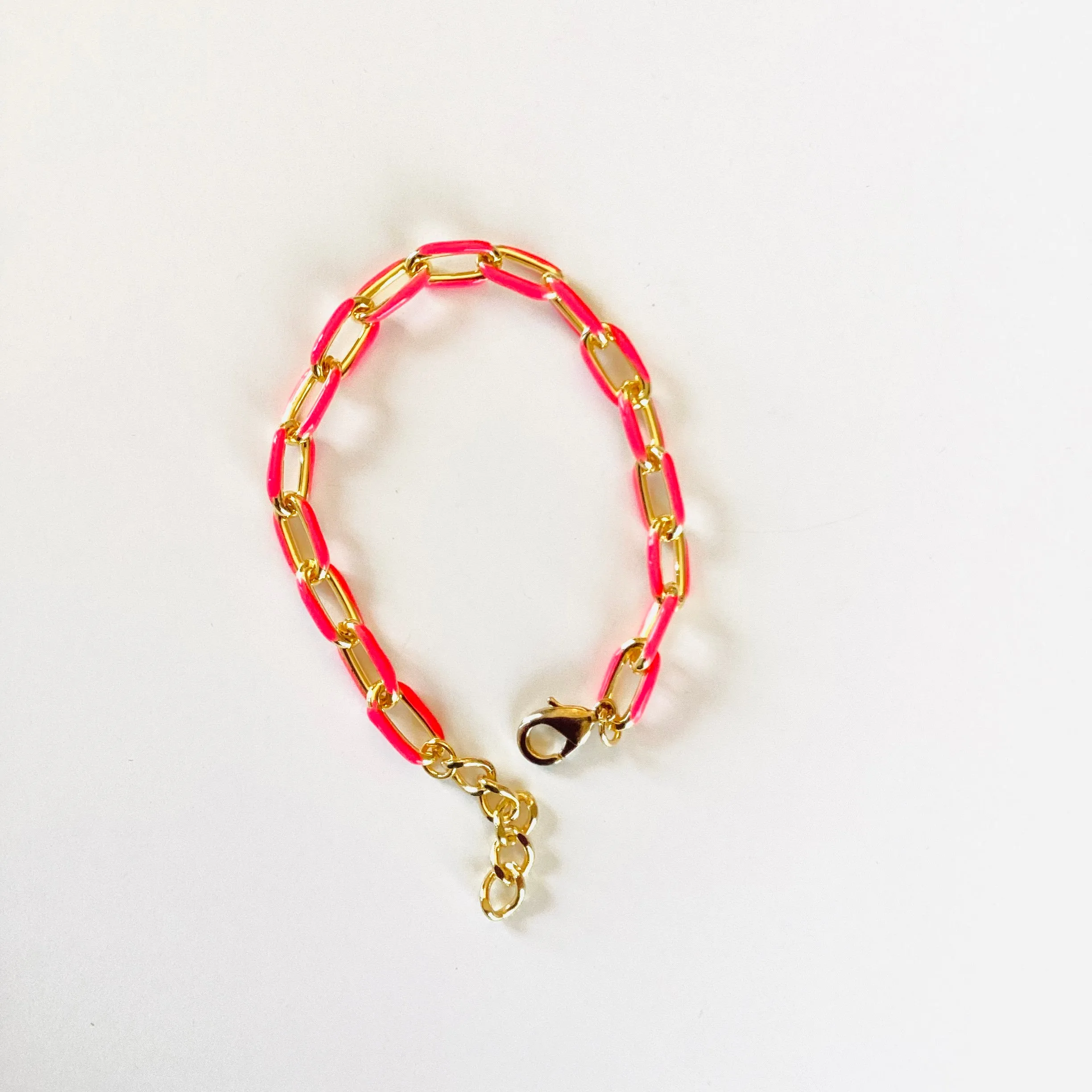 Colorful Gold Enamel Chain Bracelet {Multiple Colors!}