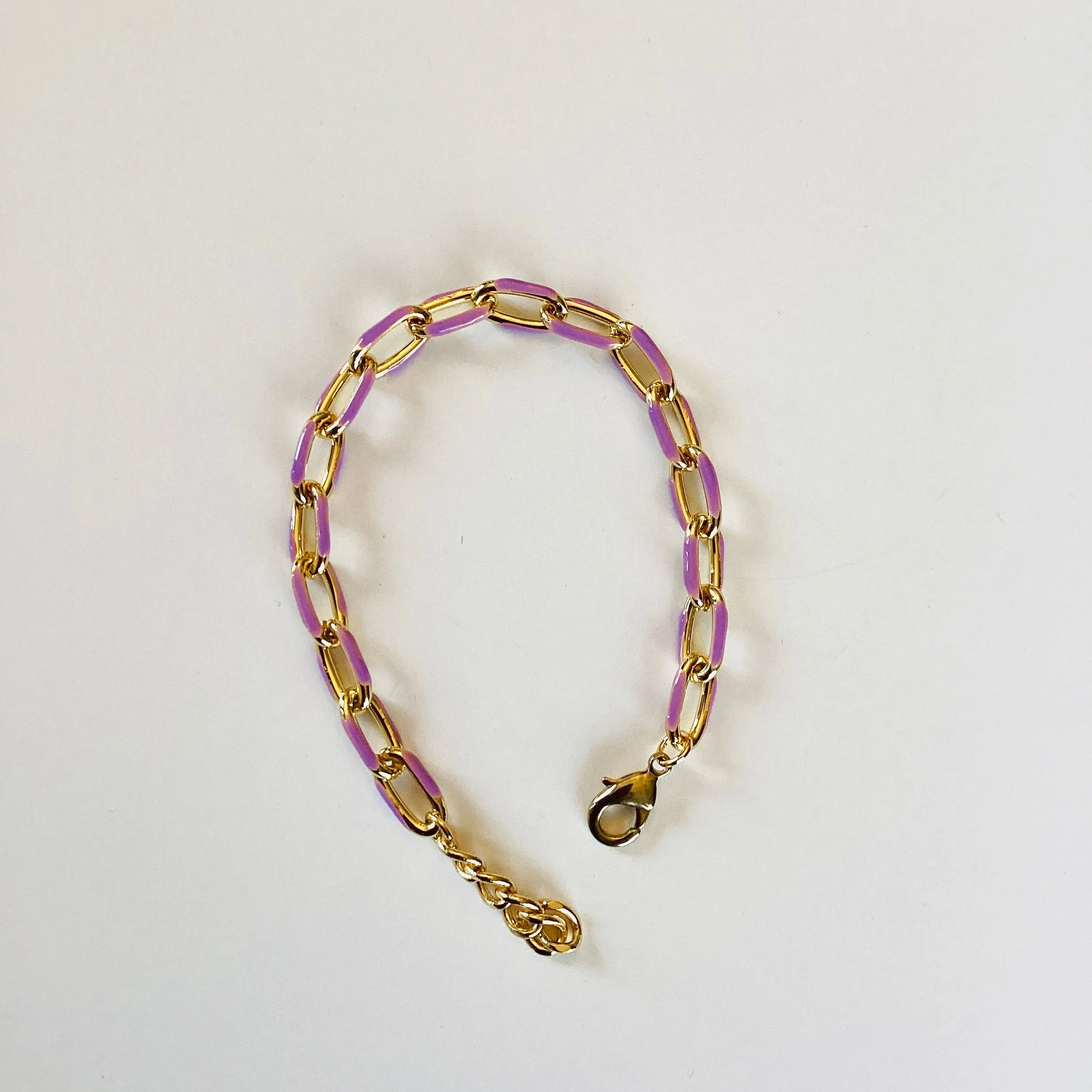 Colorful Gold Enamel Chain Bracelet {Multiple Colors!}