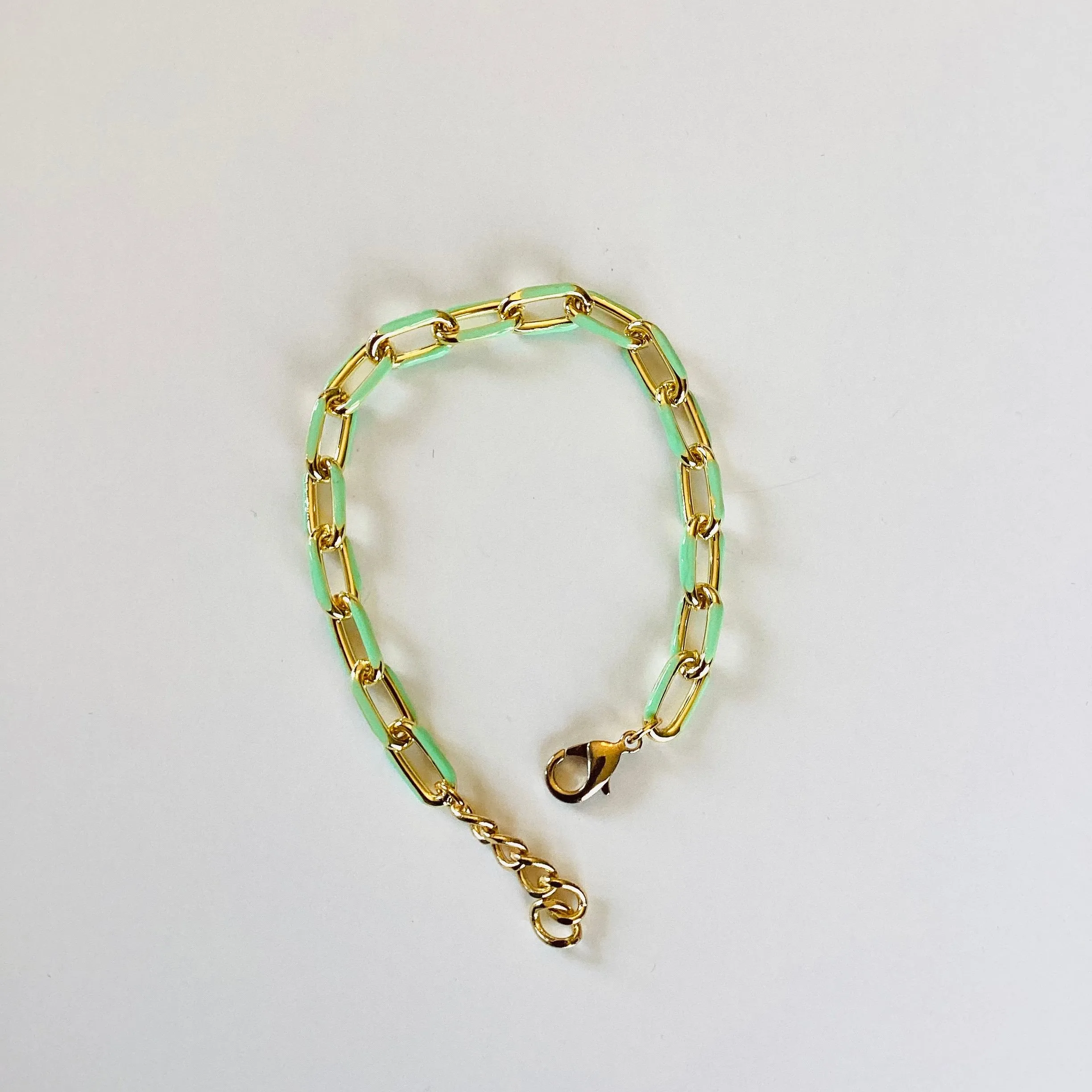 Colorful Gold Enamel Chain Bracelet {Multiple Colors!}
