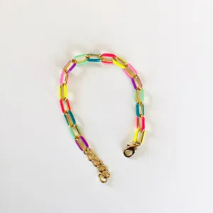 Colorful Gold Enamel Chain Bracelet {Multiple Colors!}