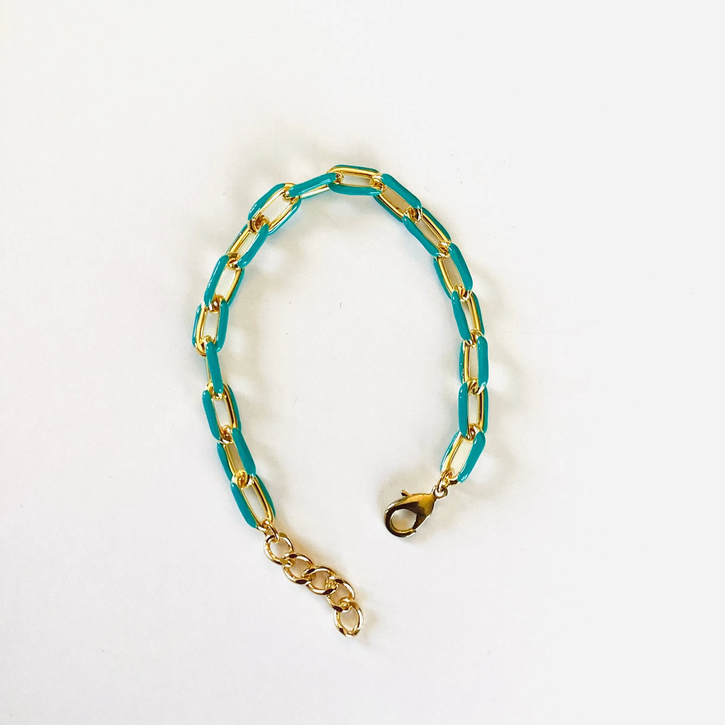 Colorful Gold Enamel Chain Bracelet {Multiple Colors!}