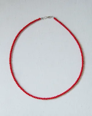 Coral Gemstone Necklace in Red