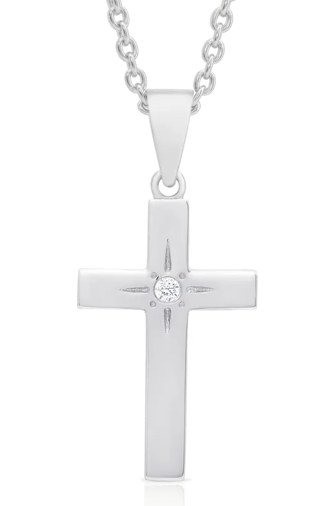 Cross Necklace with CZ