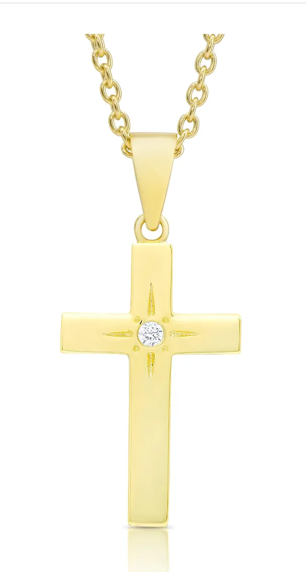 Cross Necklace with CZ