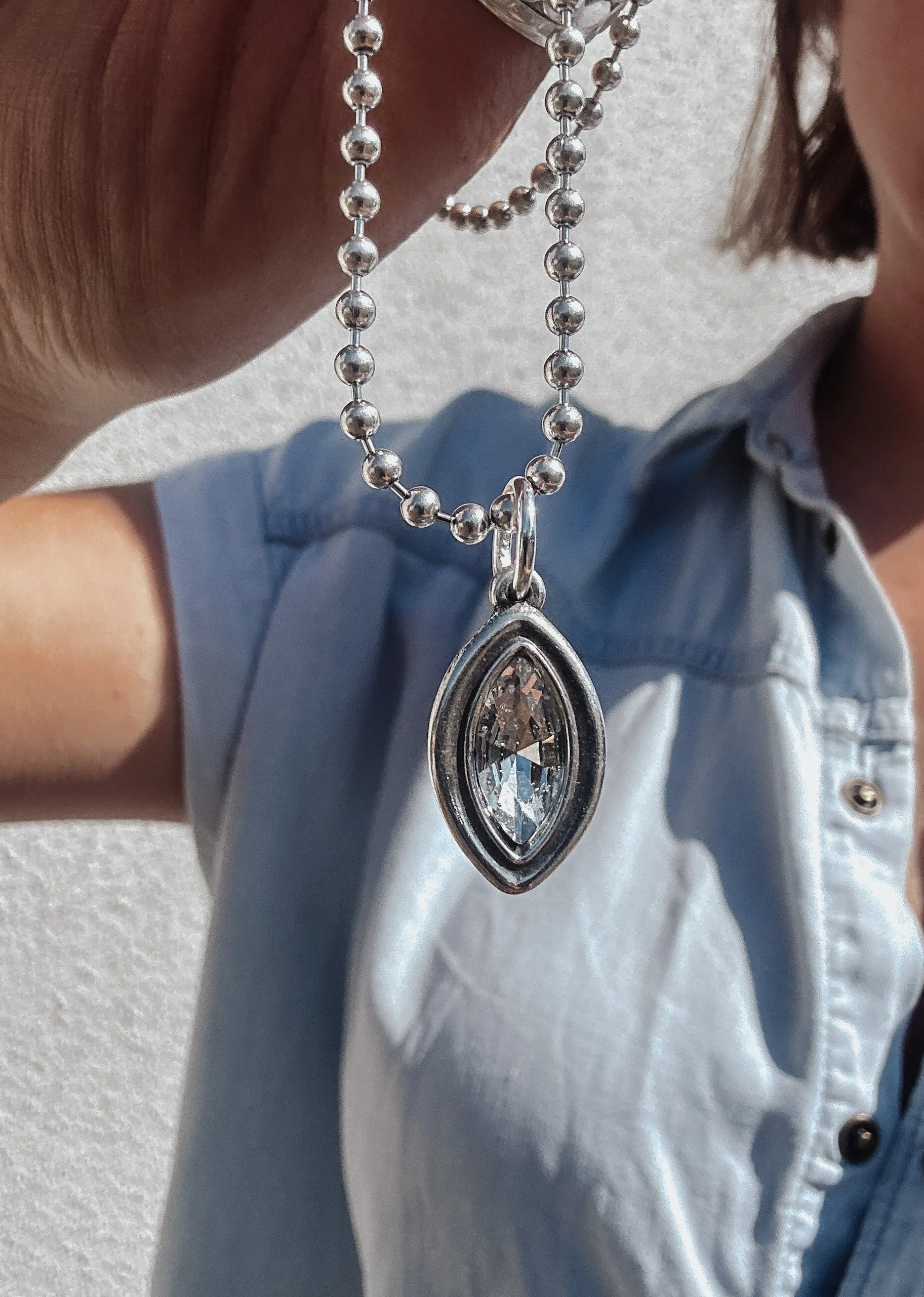 Crystal Ball Chain Necklace