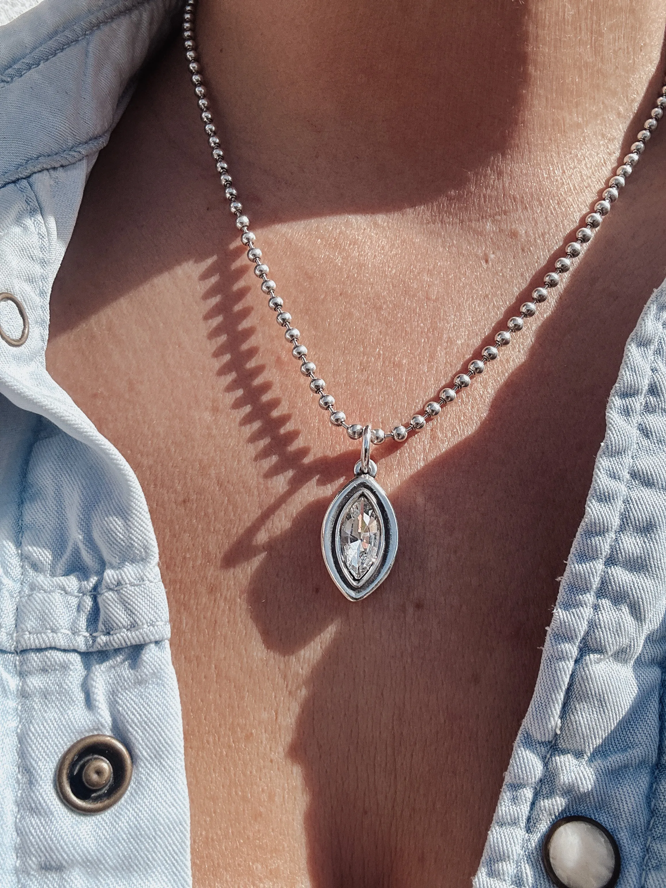 Crystal Ball Chain Necklace