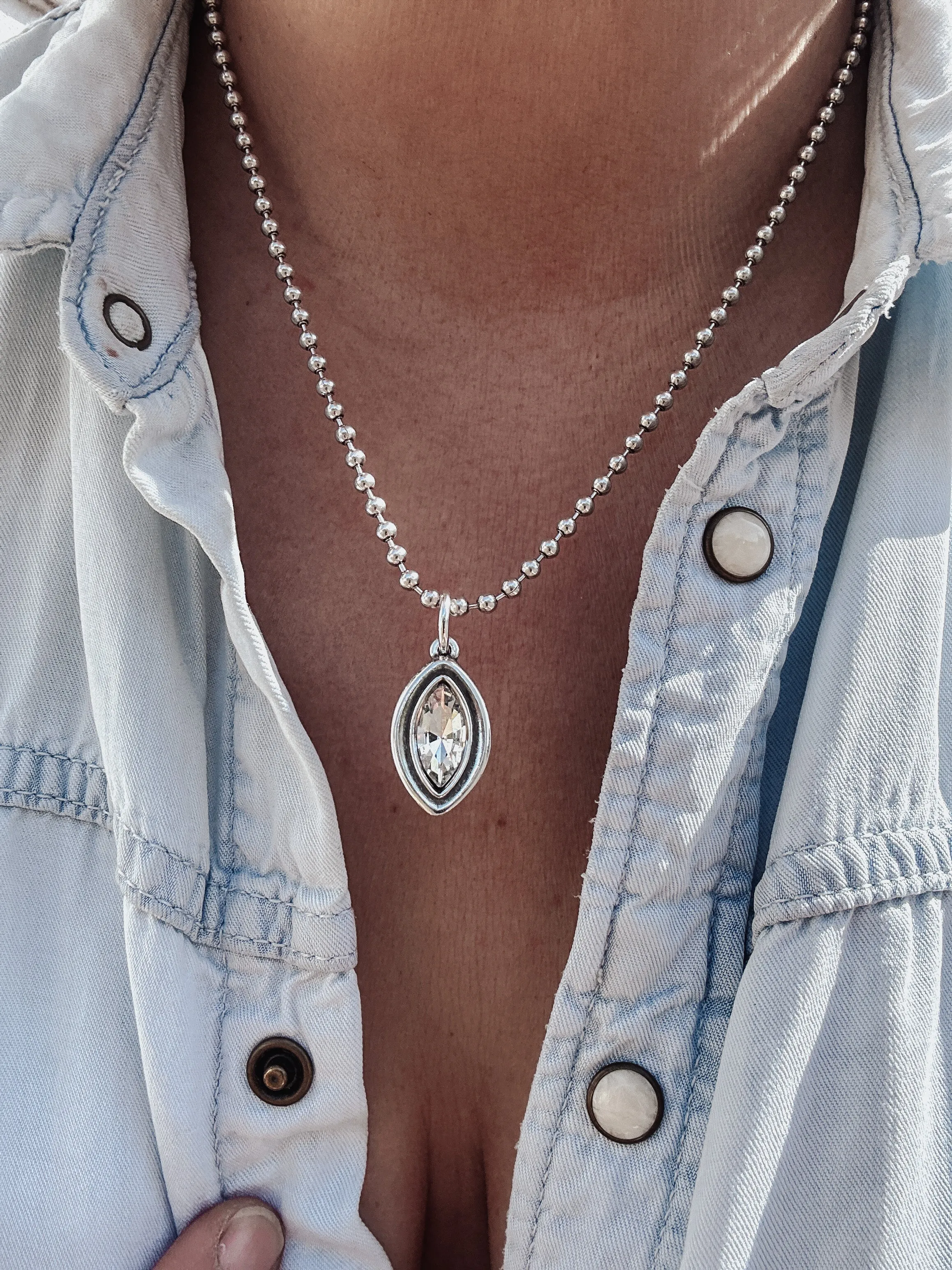 Crystal Ball Chain Necklace