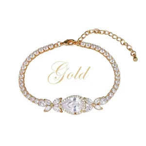 Crystal Wedding Bracelet, Gold or Silver 7225-7226