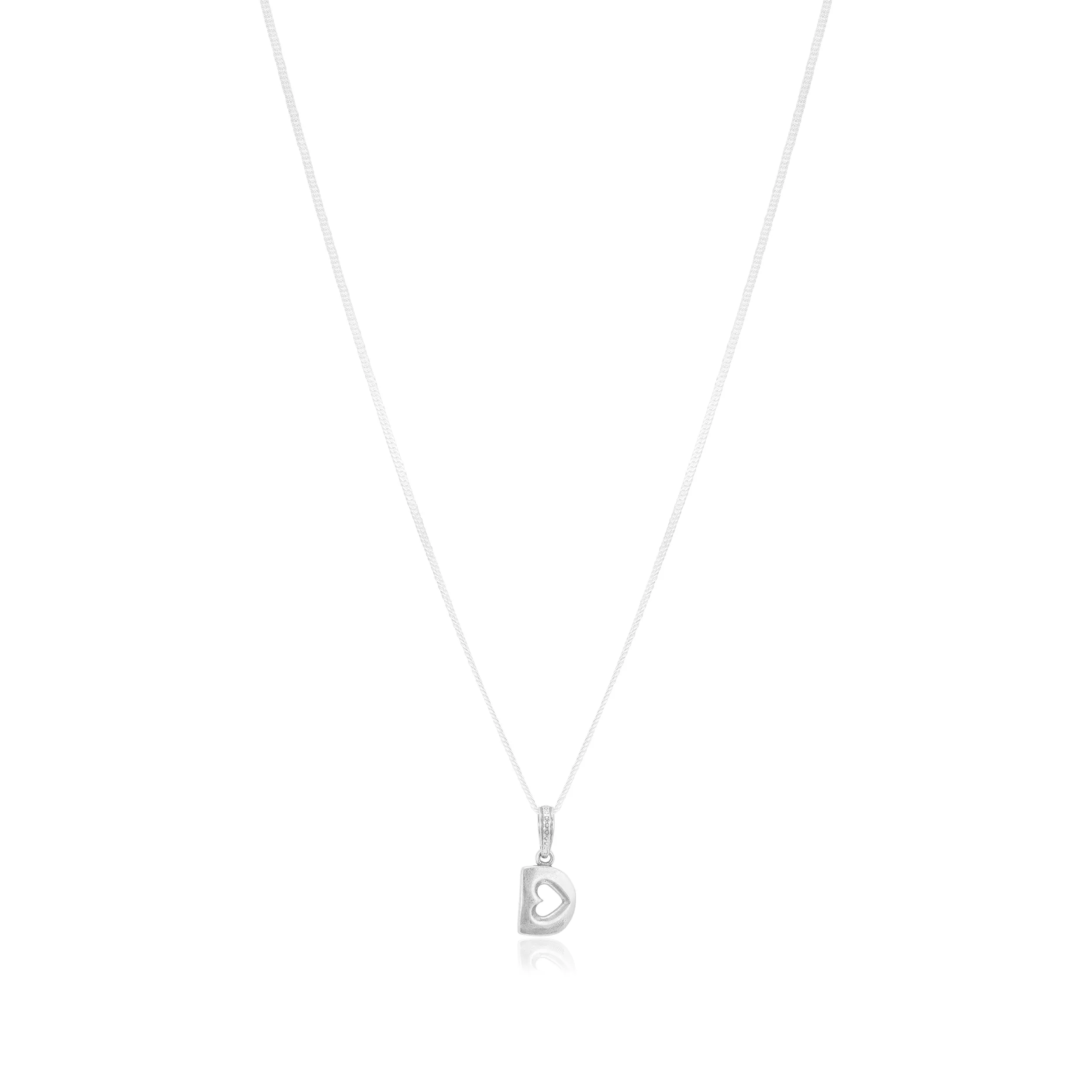Cup Within Heart Rhodium Plated 925 Chain Pendants