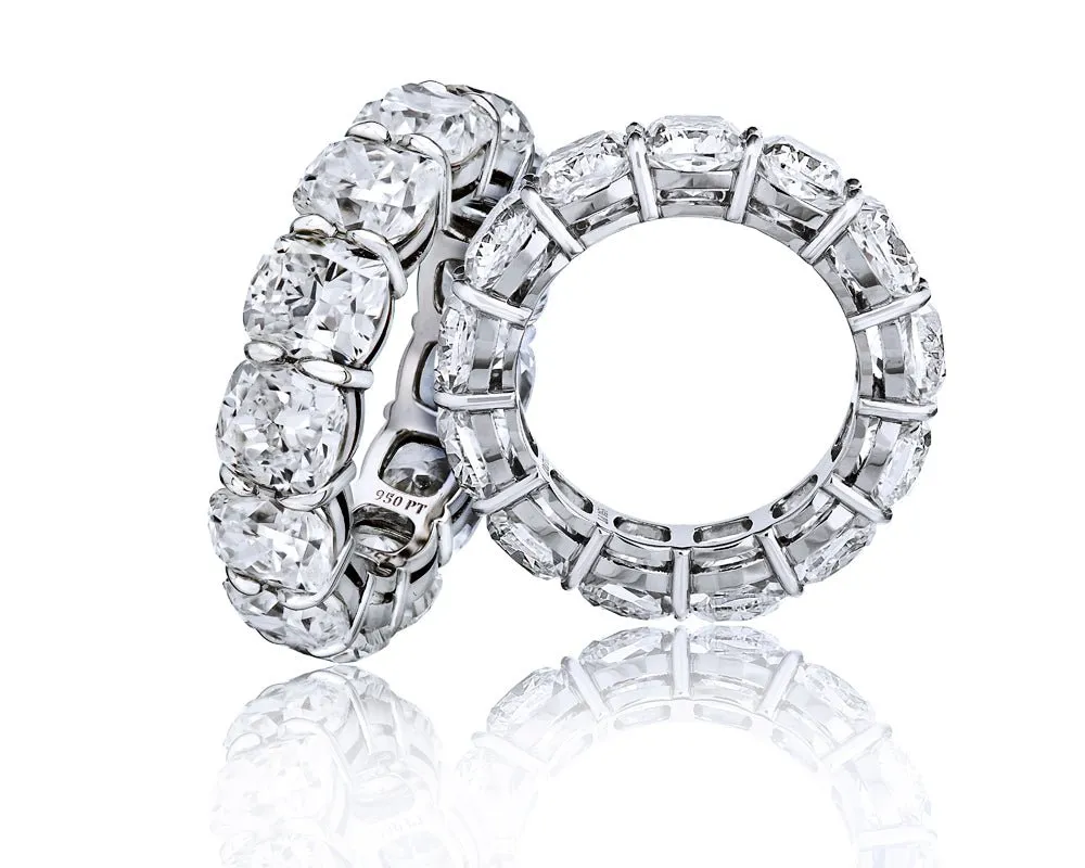Cushion Cut Diamond Eternity Band, 13 CT