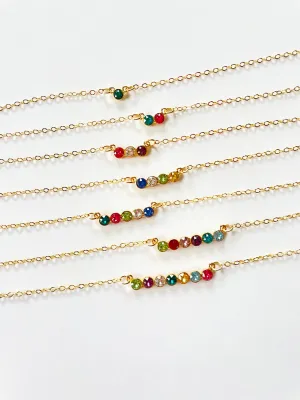 Custom Birthstone Necklace! {1-7 Settings! Gold or Silver!}