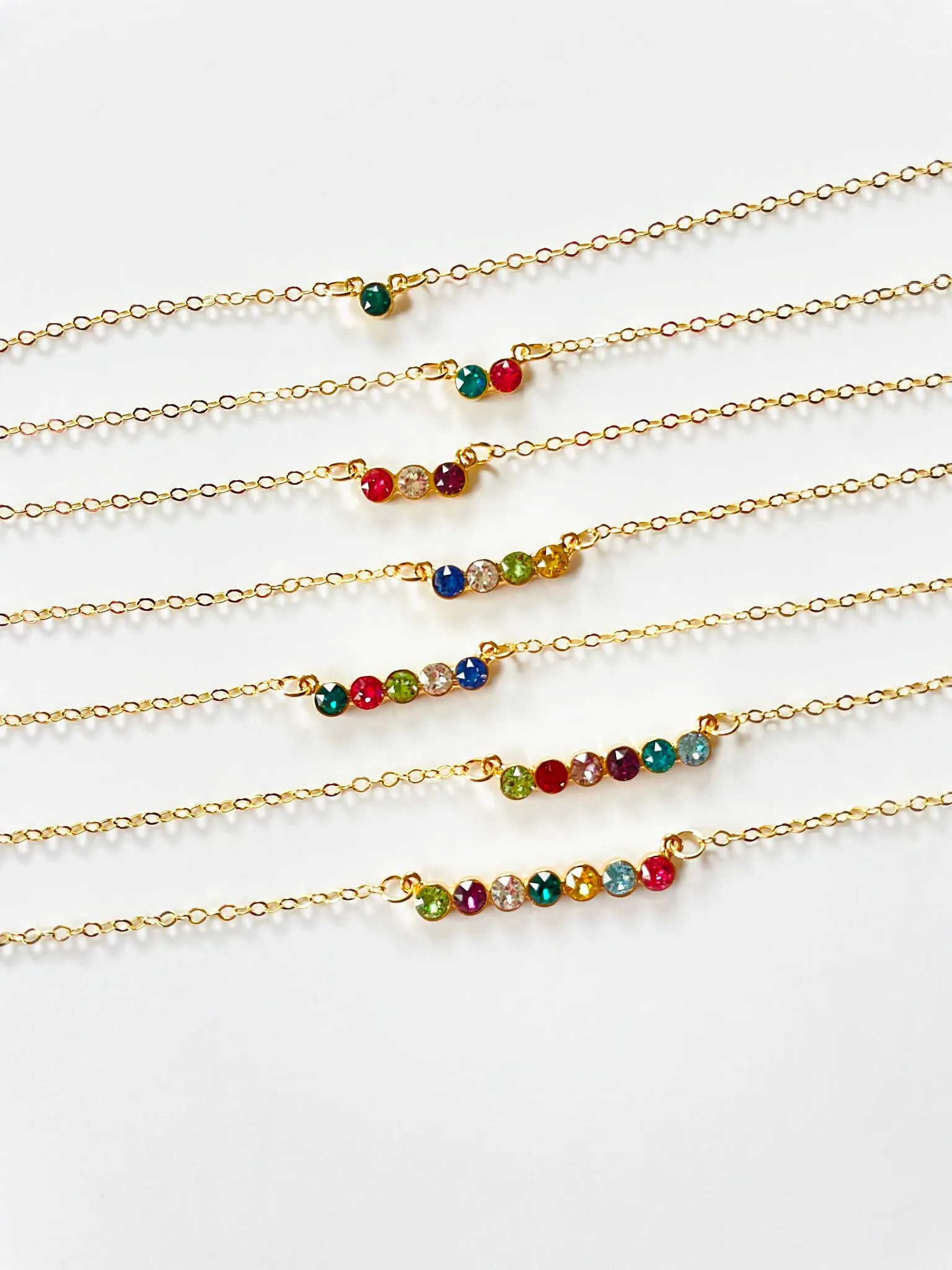 Custom Birthstone Necklace! {1-7 Settings! Gold or Silver!}