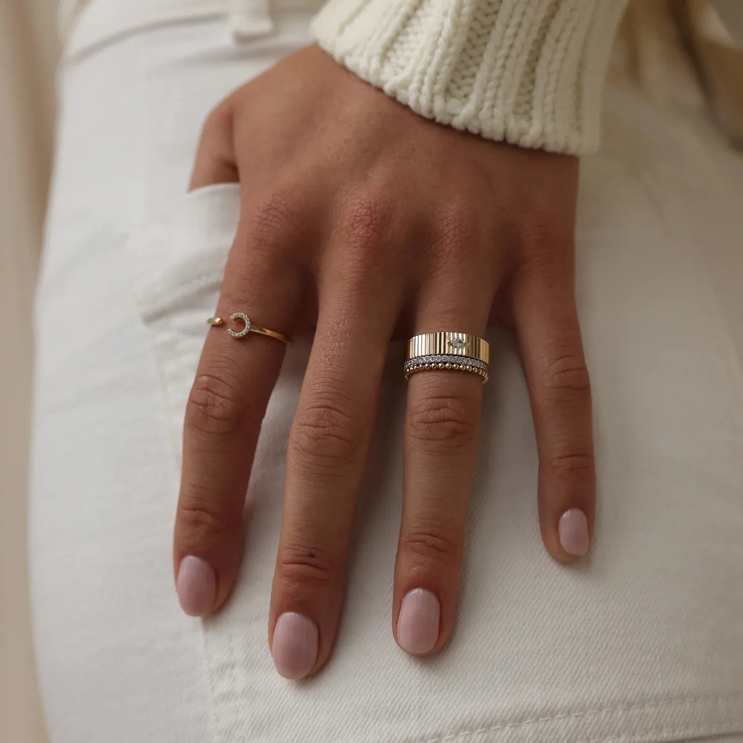Dana Rebecca 14k Yellow Gold Teddi Paige Fluted Marquise Diamond Ring