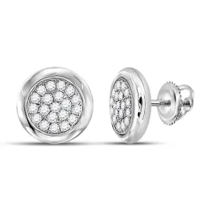 Dazzling Diamond Cluster Earrings in 10kt White Gold - A Mesmerizing Sparkle