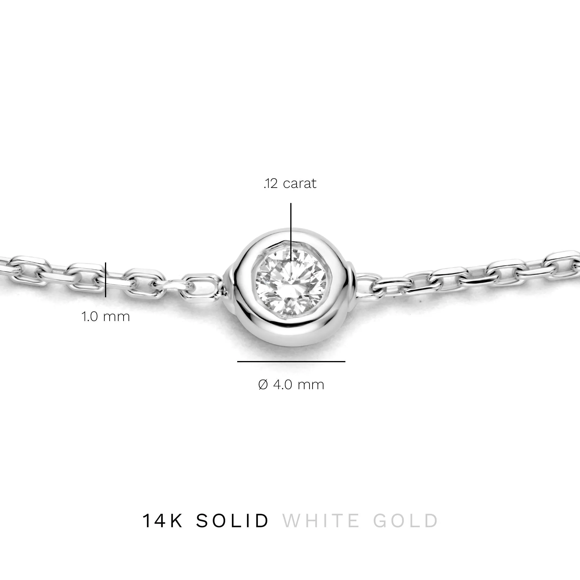 De la Paix Alfie 14 karat white gold bracelet with diamond 0.12 carat