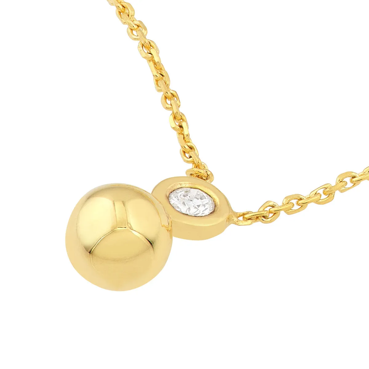 Diamond Bezel Bead Necklace