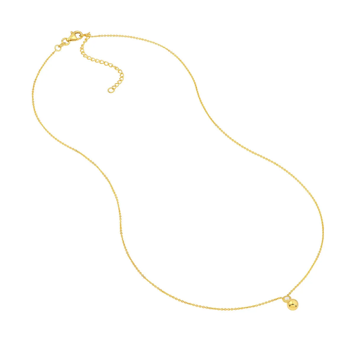 Diamond Bezel Bead Necklace