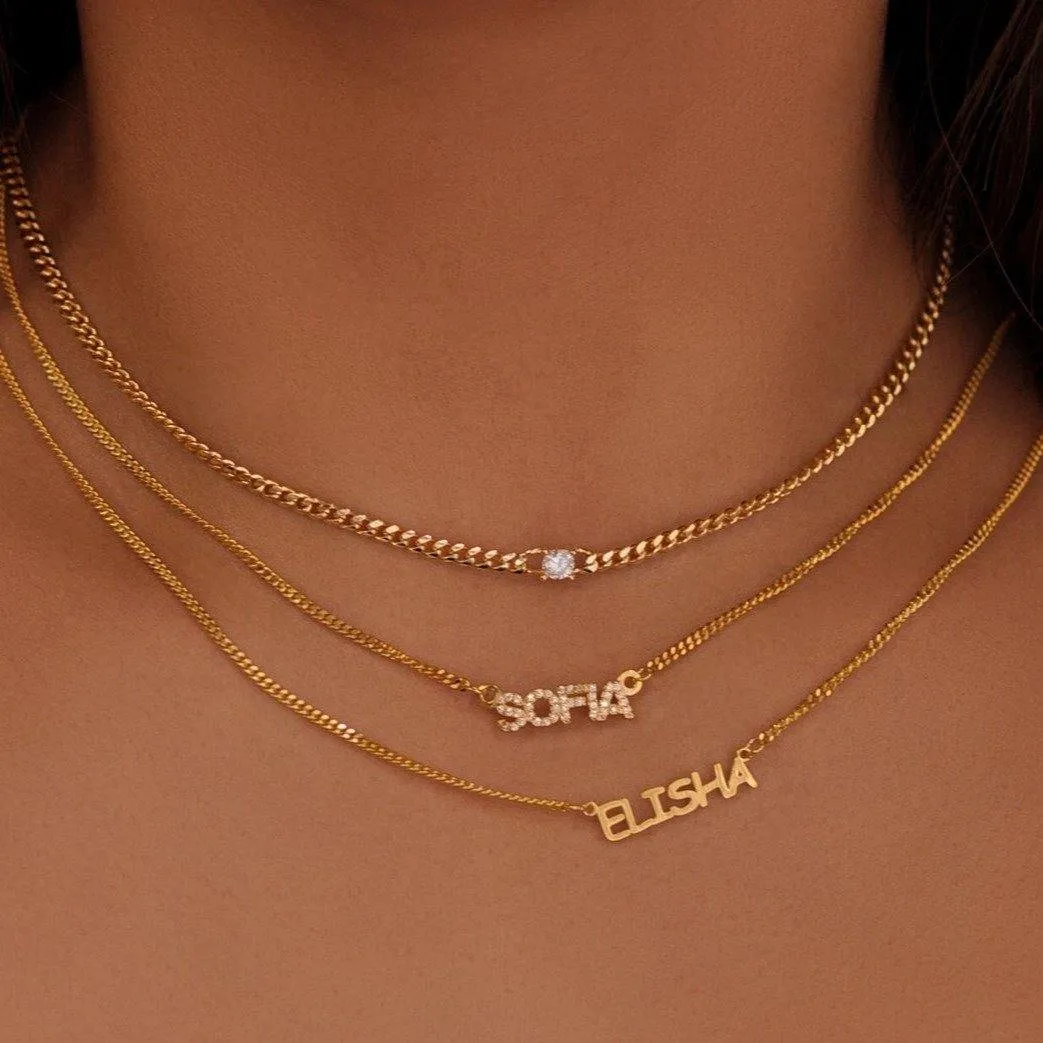 Diamond Curb Chain Choker
