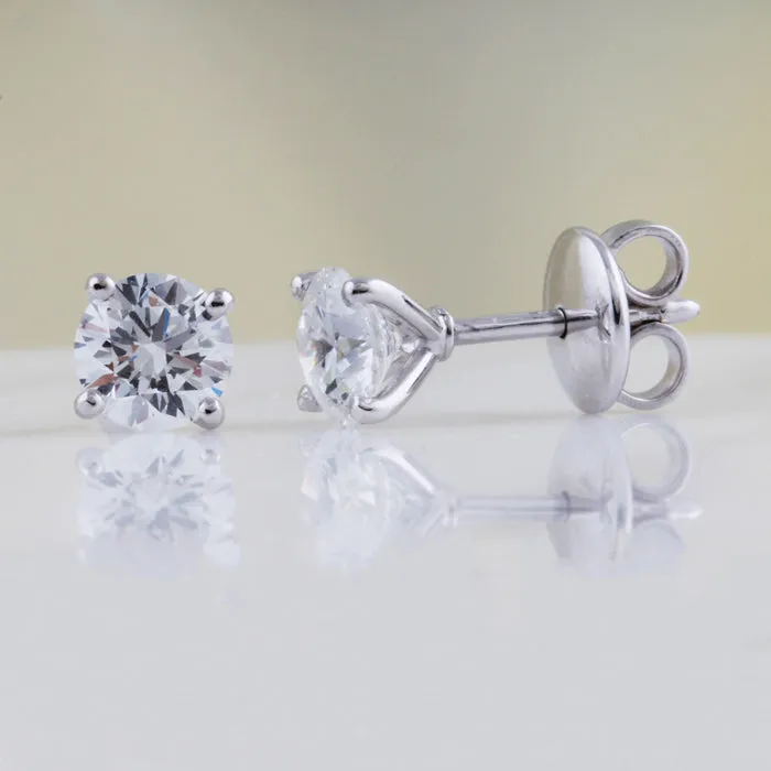 Diamond Solitaire 'Martini' Stud Earrings  0.80ct