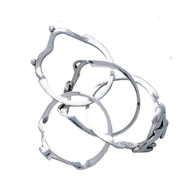 Double Dolphins Puzzle Sterling Silver Ring