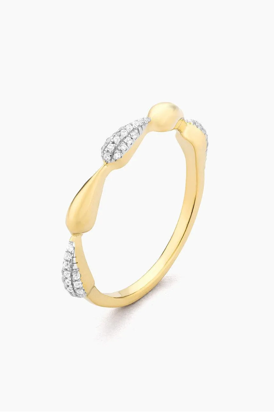 Ella Stein Raindrops Falling Stackable Ring in Gold - Size 8