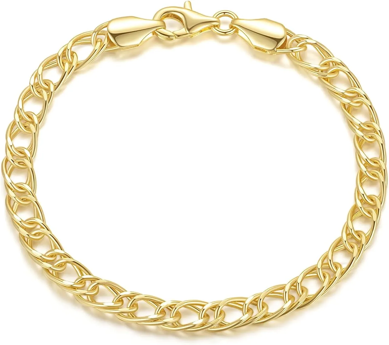 ERIN MARIE 14K Gold Bracelets Non Tarnish Cuban Chain Gold Bracelets for Women Sparse Design Gold Chain Bracelet Gifts for Women Every Occasion (6.5-9 in)