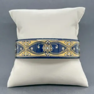 Estate Michaela Frey Blue Pattern Costume Bangle Bracelet