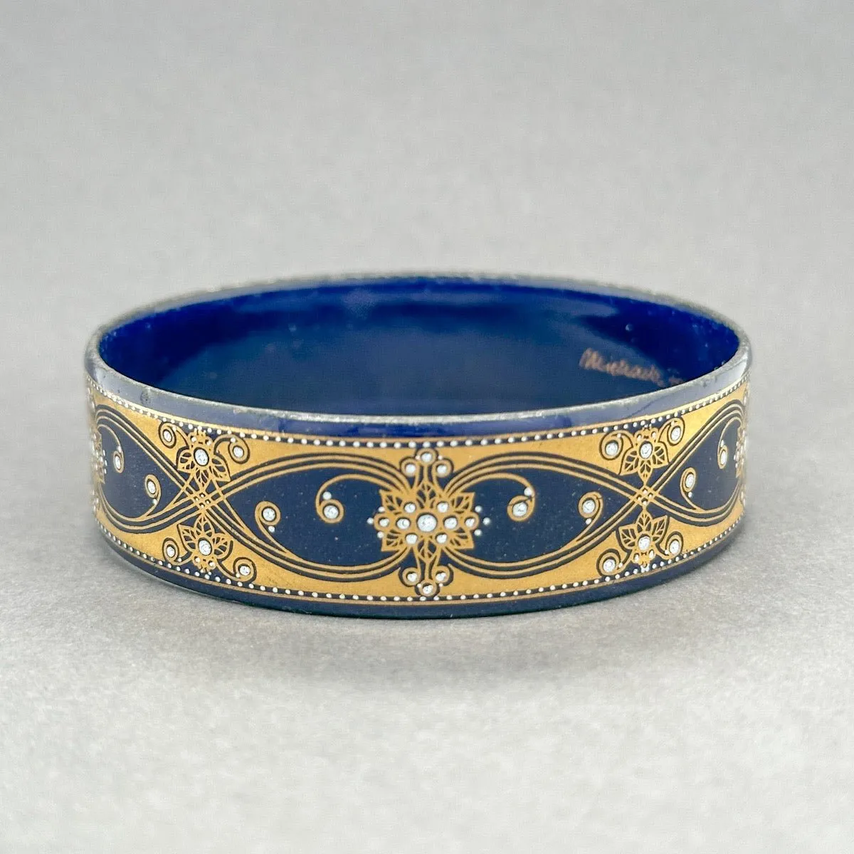 Estate Michaela Frey Blue Pattern Costume Bangle Bracelet