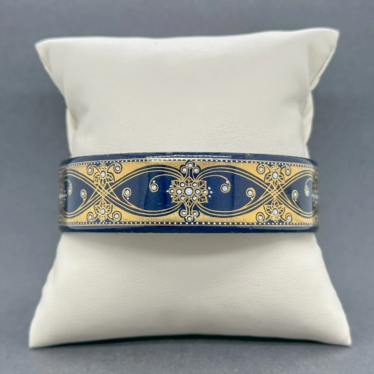 Estate Michaela Frey Blue Pattern Costume Bangle Bracelet