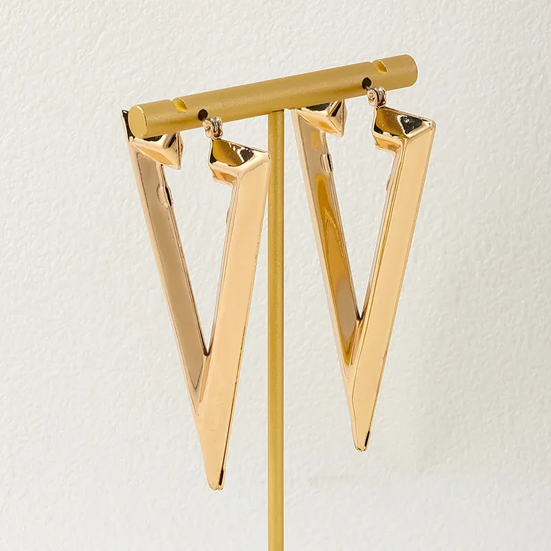 European and American Vienna Verve Metallic Triangle Women's Earrings