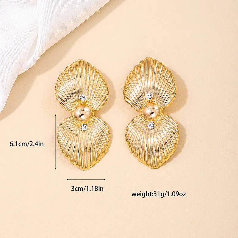 European Street Style Metal Earrings with Punk Shells