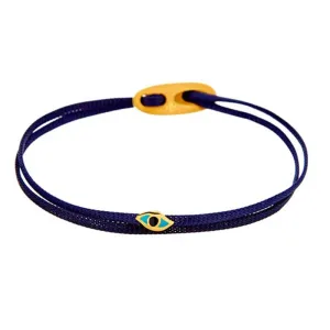 Eye Cord Sterling Silver Bracelet plated in 18K Gold