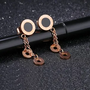 Fame Dangle Earrings Circle Charms