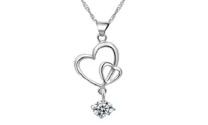 Fancy Without Chain Charming Jewelry Heart-shaped Pendant Color Silver