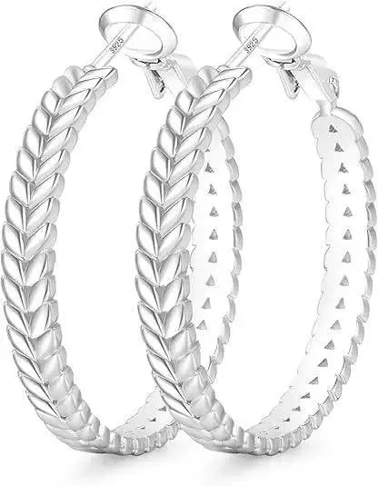 Fashion Wheat Ring Silver Earrings