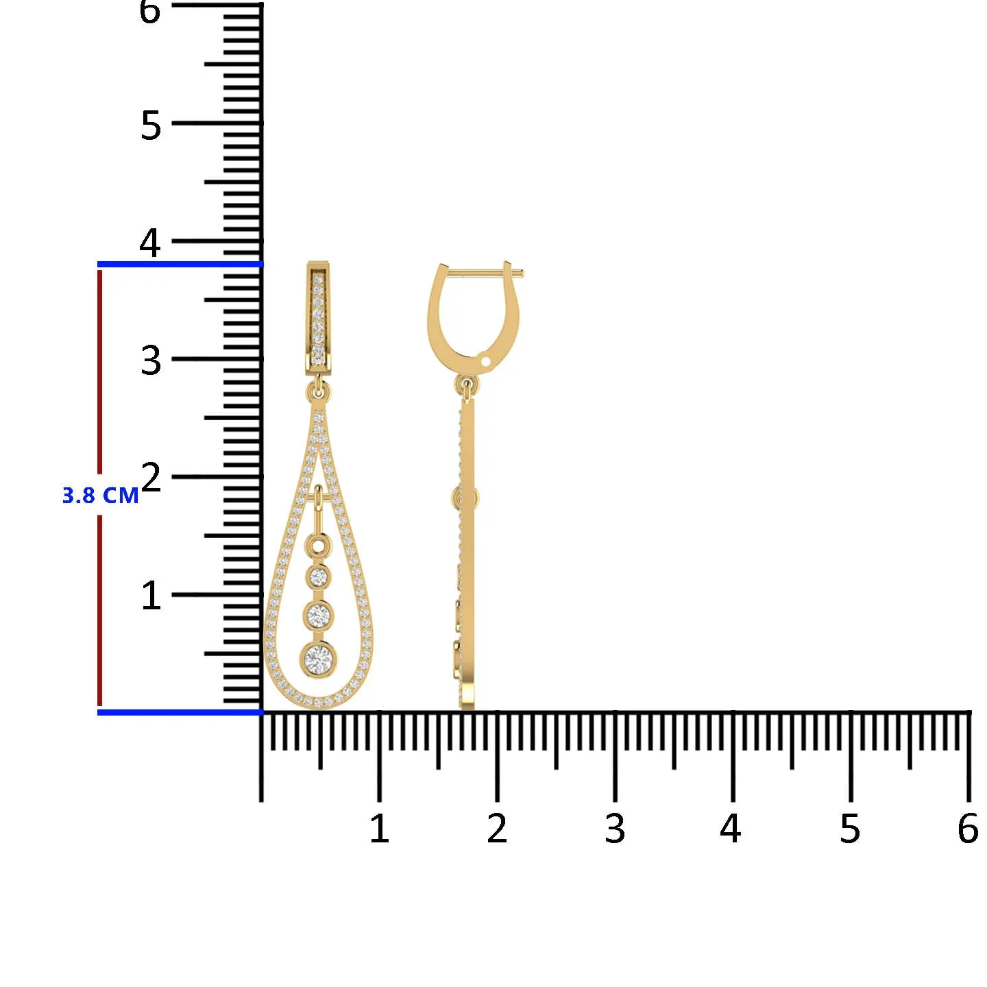 Fashionable Sterling Silver Long Drop Earrings