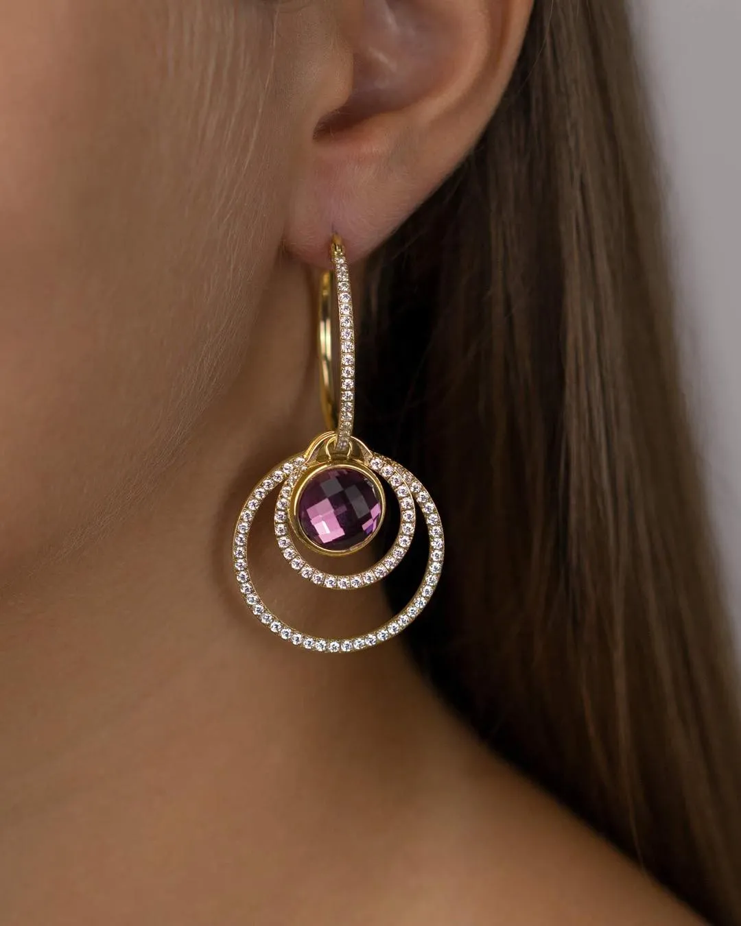 February Devotion Birthstone Signature Earring Pendants