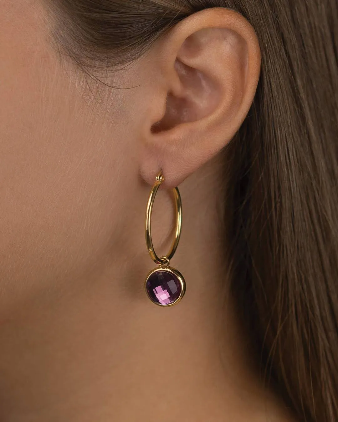February Devotion Birthstone Signature Earring Pendants