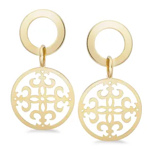 Filigree Design Drop Stud Earring