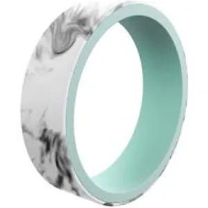 FINAL SALE Qalo Women's Switch White Marble & Aqua Silicone Ring
