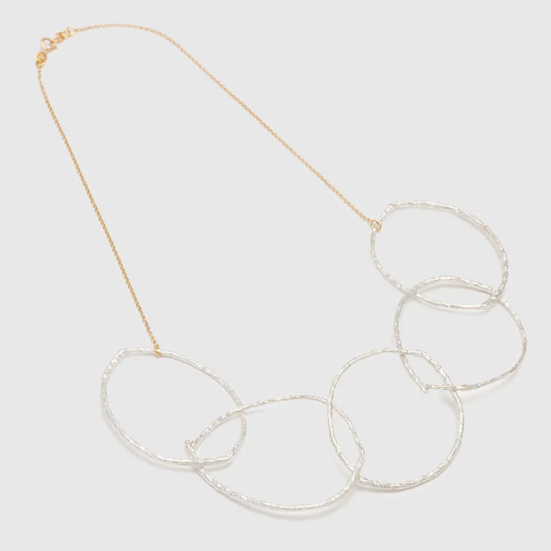 Five branch hoops - sparkling necklace - silver 925