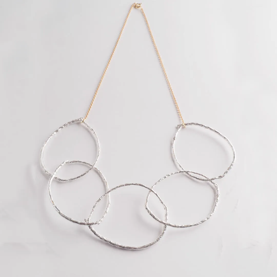 Five branch hoops - sparkling necklace - silver 925