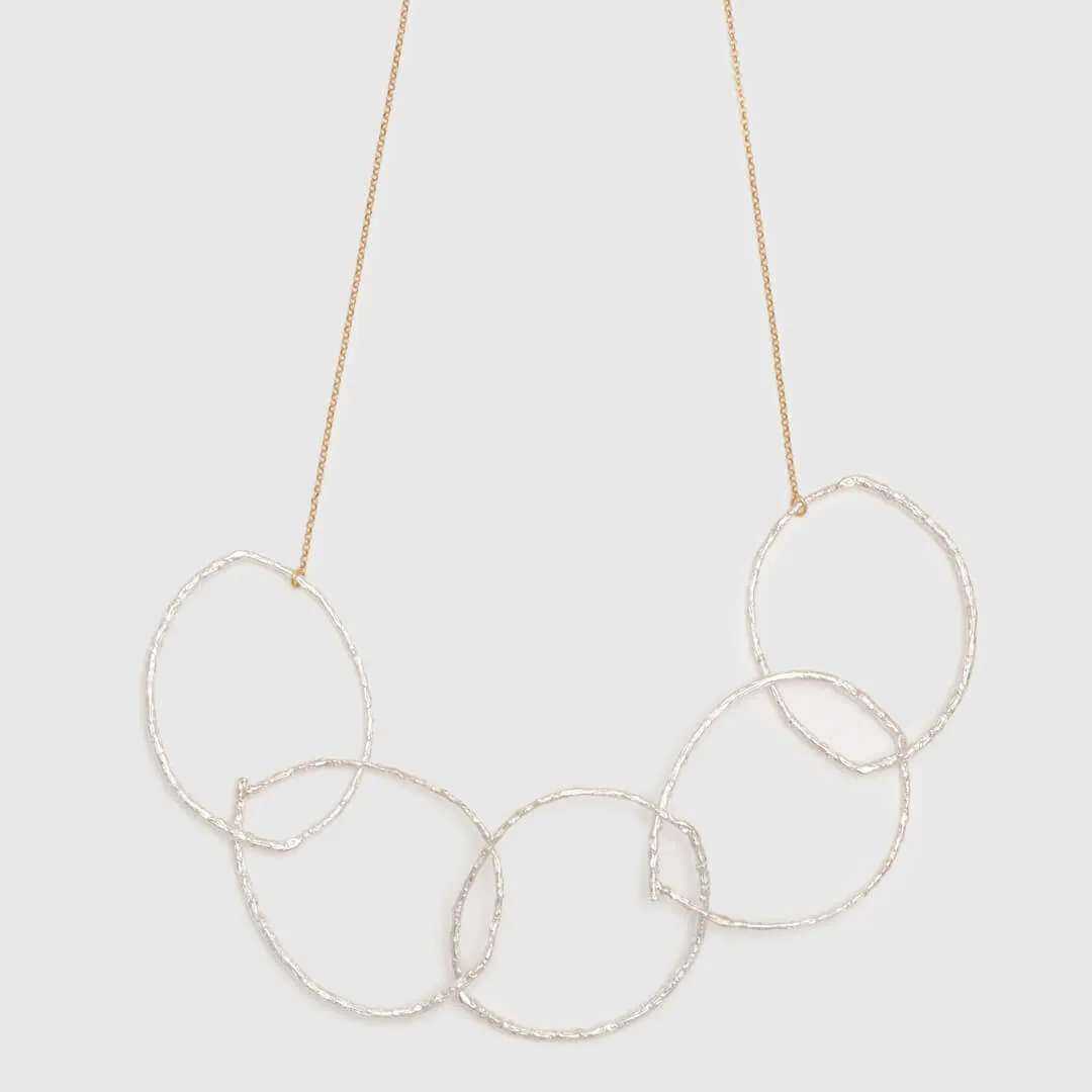 Five branch hoops - sparkling necklace - silver 925
